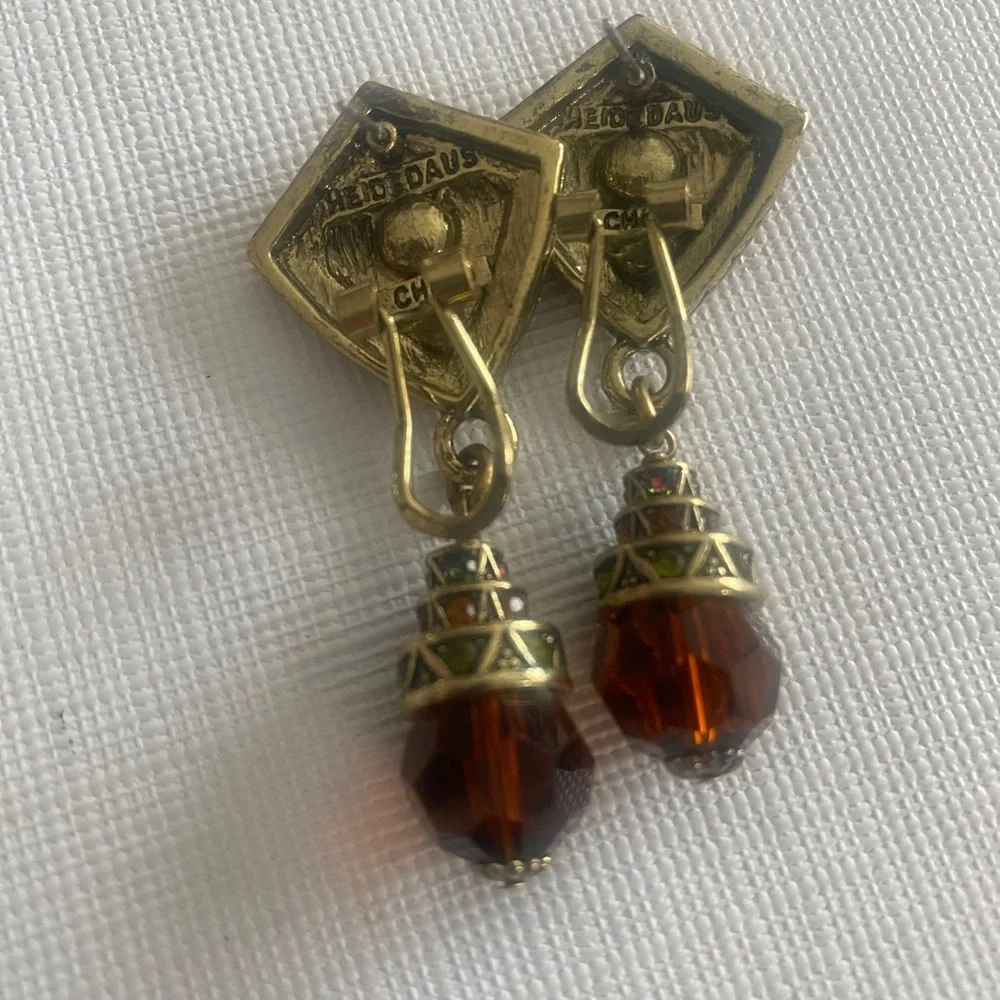 Heidi Daus Gold-tone and Crystal Earrings - Picture 5 of 5